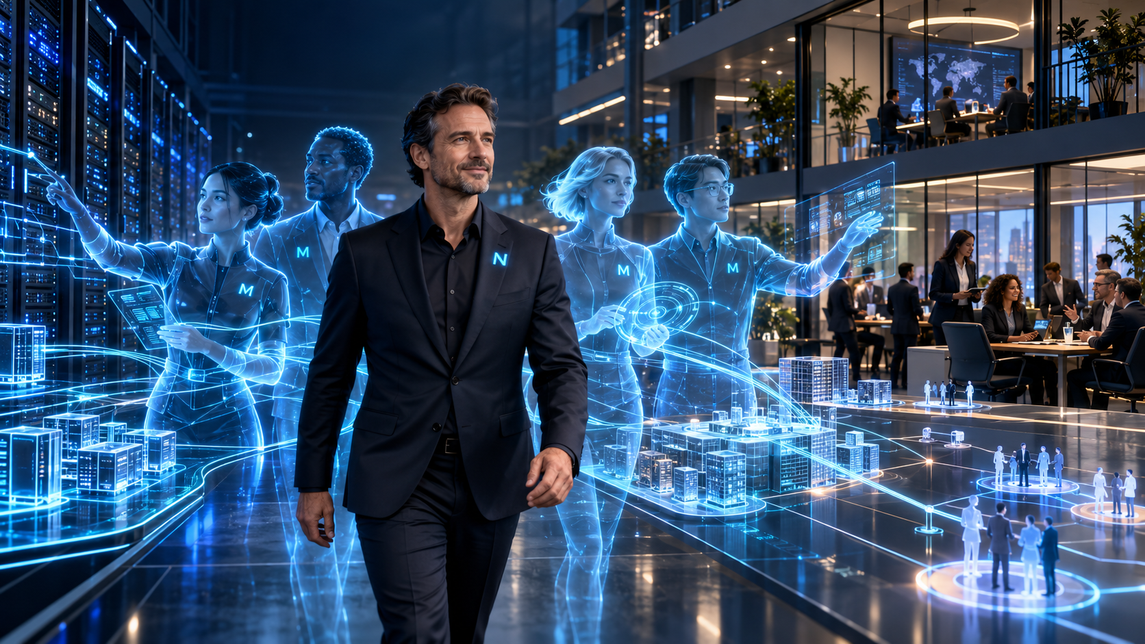 Networker ekspertas su N emblema ir holografine MetaCore AI Personų komanda modernizuoja korporacijos techninį, procesų ir komandų veikimo sluoksnius.